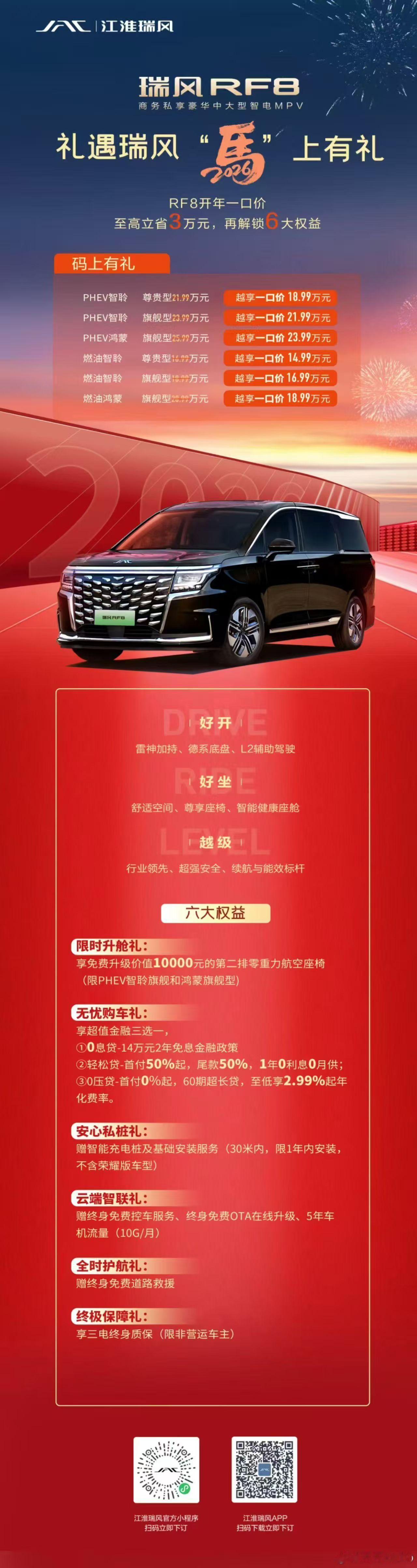 新华AUTO：瑞风RF8 开年一口价礼遇瑞风  "马"上有礼智聆尊贵型18.99