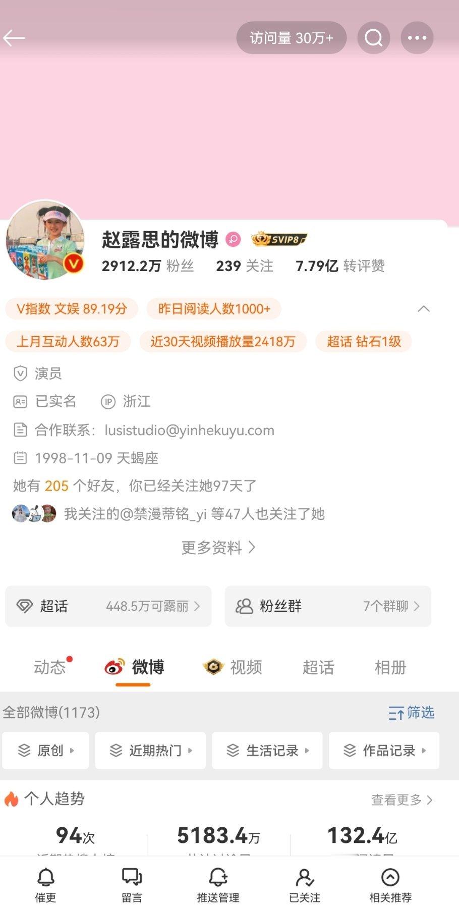 赵露思微博解开了，新的一年新的气象，早点解决问题吧。 