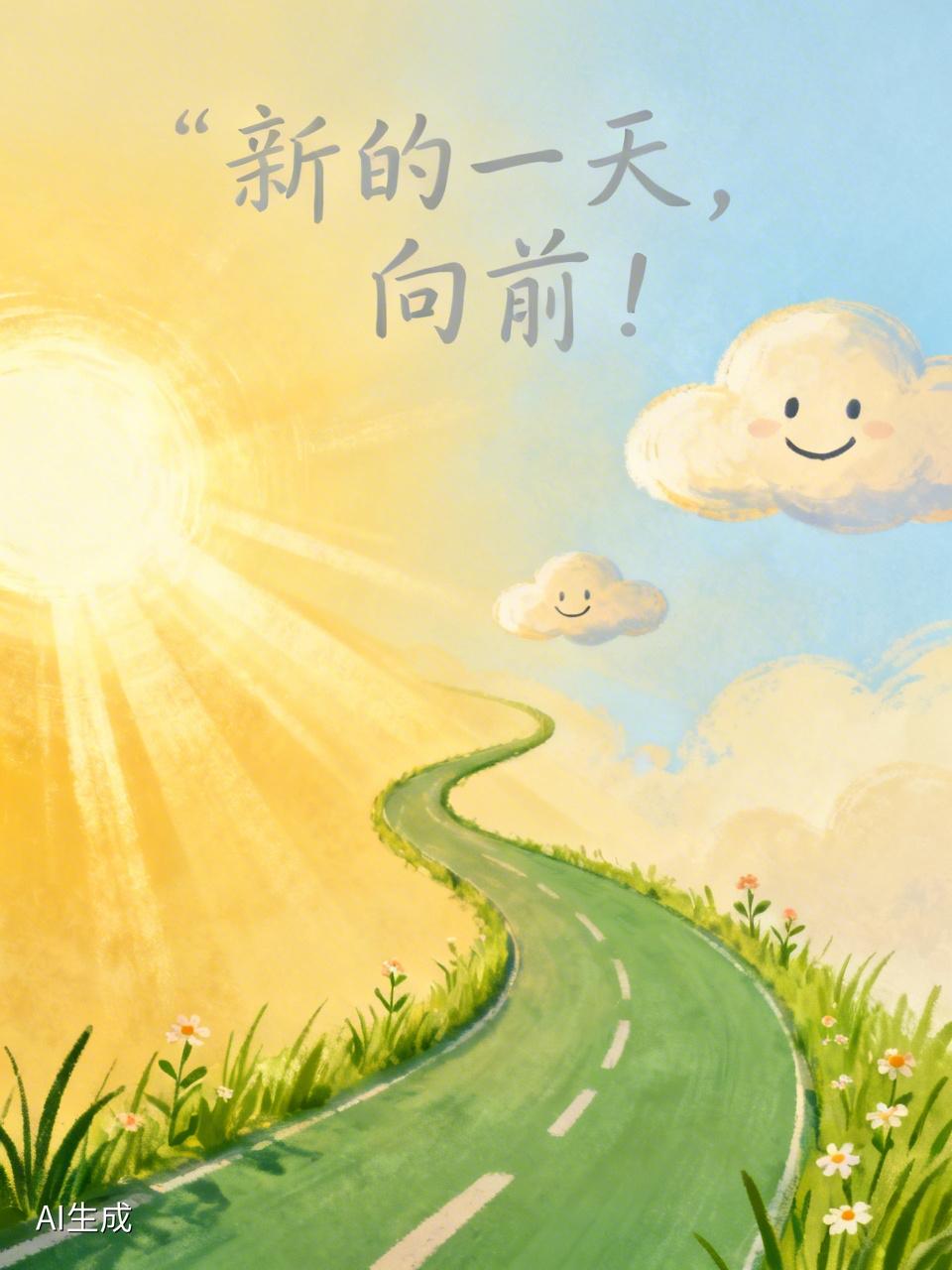 新的一天开始啦，咱得带上阳光和微笑，把烦恼和焦虑都清空，一步一步的向前。