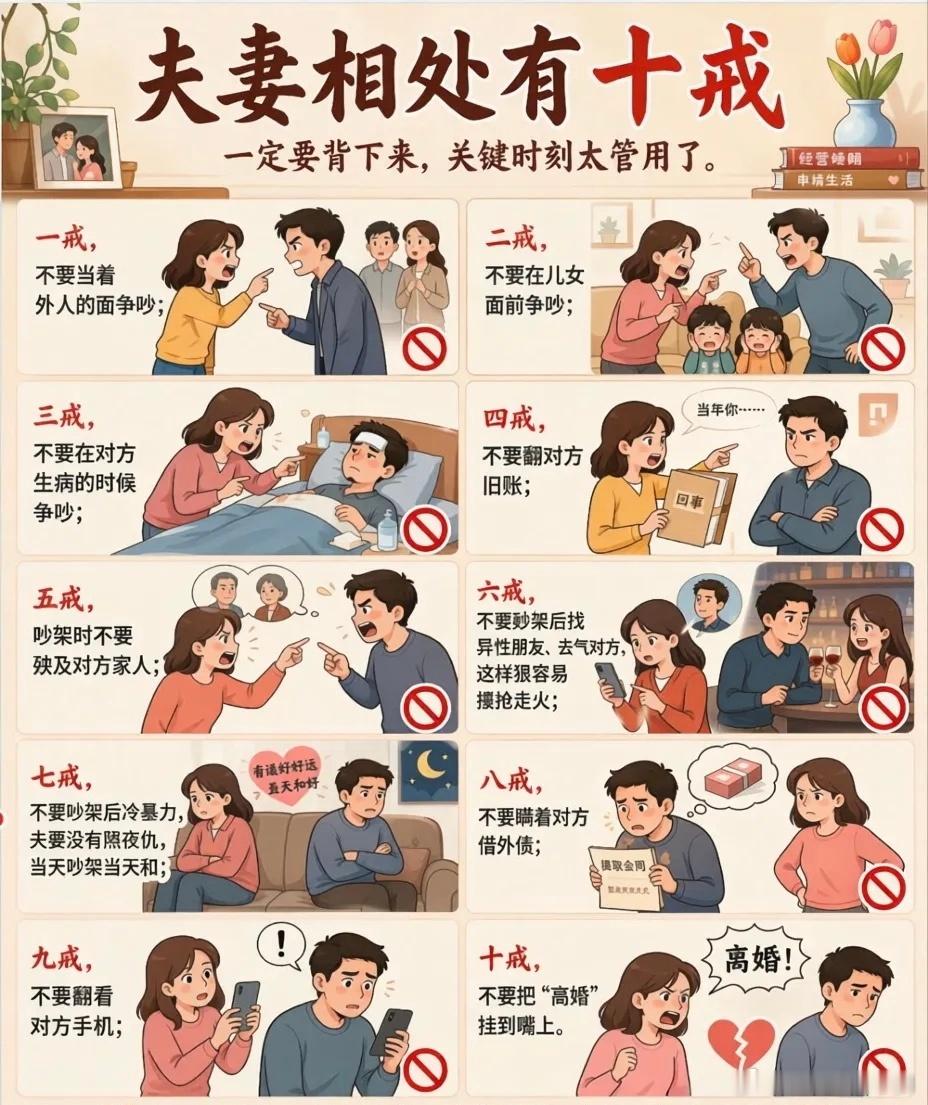 夫妻相处有十戒 