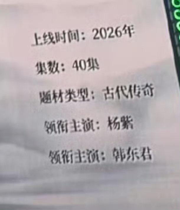 杨紫家业或将2026上线 杨紫《家业》或将2026上线，暂定40集！家业2026