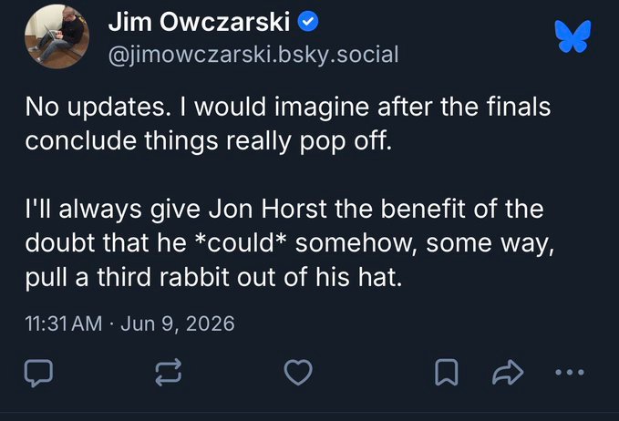 Jim Owczarski谈字母哥交易进展：“没有最新消息。我认为，（NBA）总