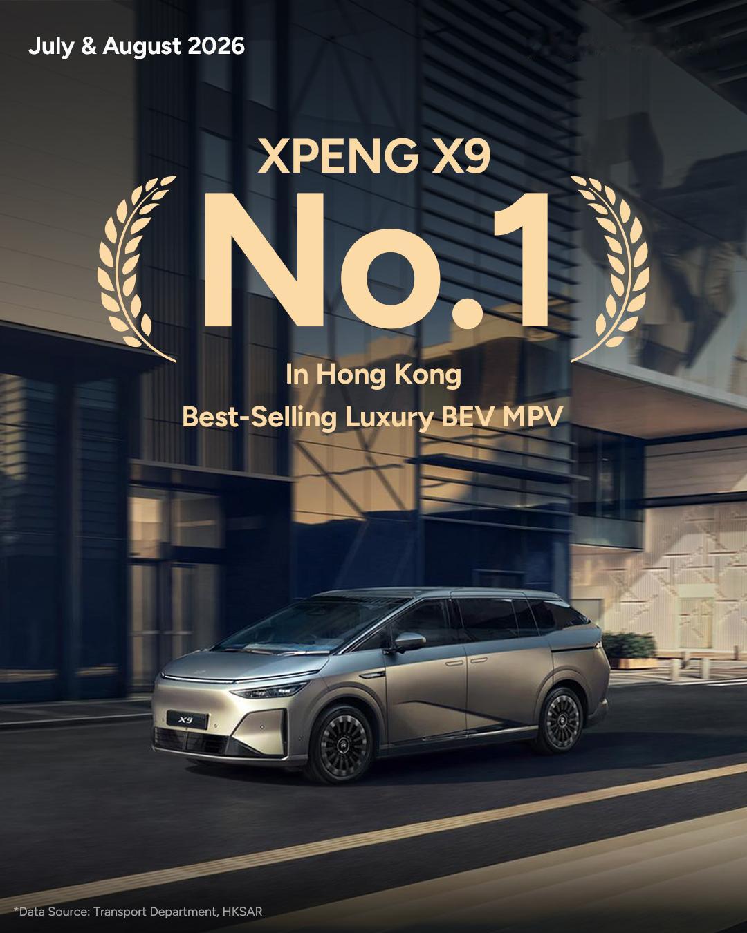 小鹏最近在香港的进展很快啊。
今年7月、8月，小鹏X9拿下了香港豪华纯电MPV销