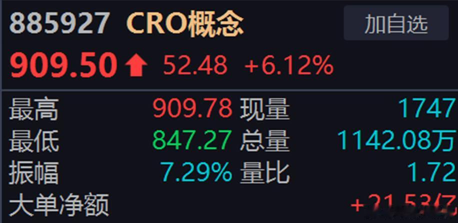 CRO板块今天是全爆发，耐心等熄火了回补科技，吃饭！今天午饭舍得吃块肉不？