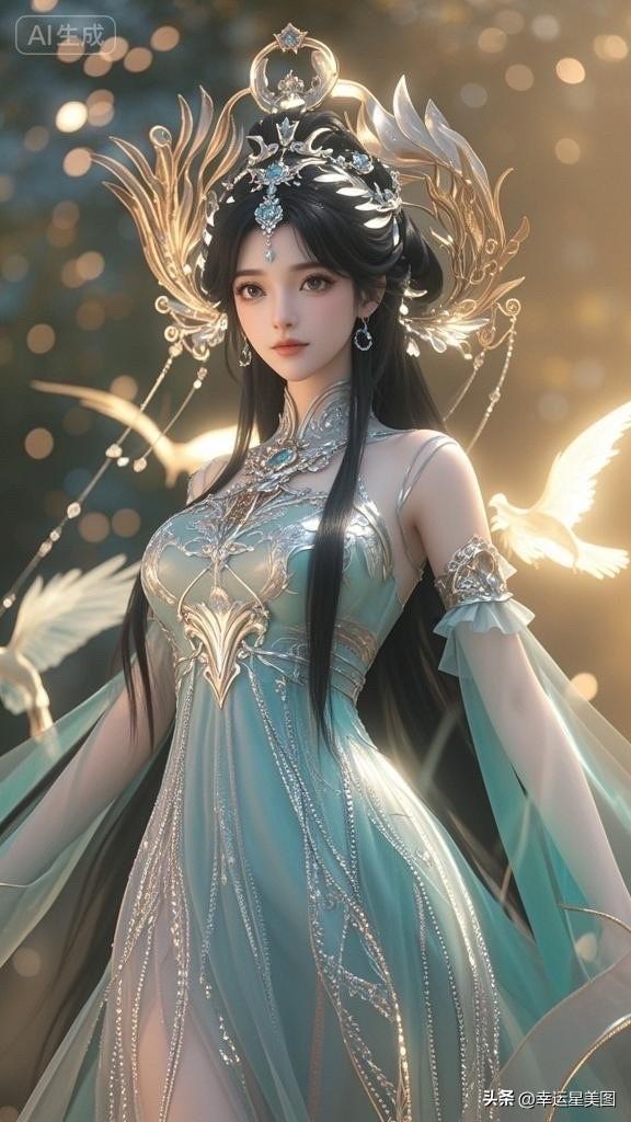 梦幻古风美人，华服闪耀，宛如仙境