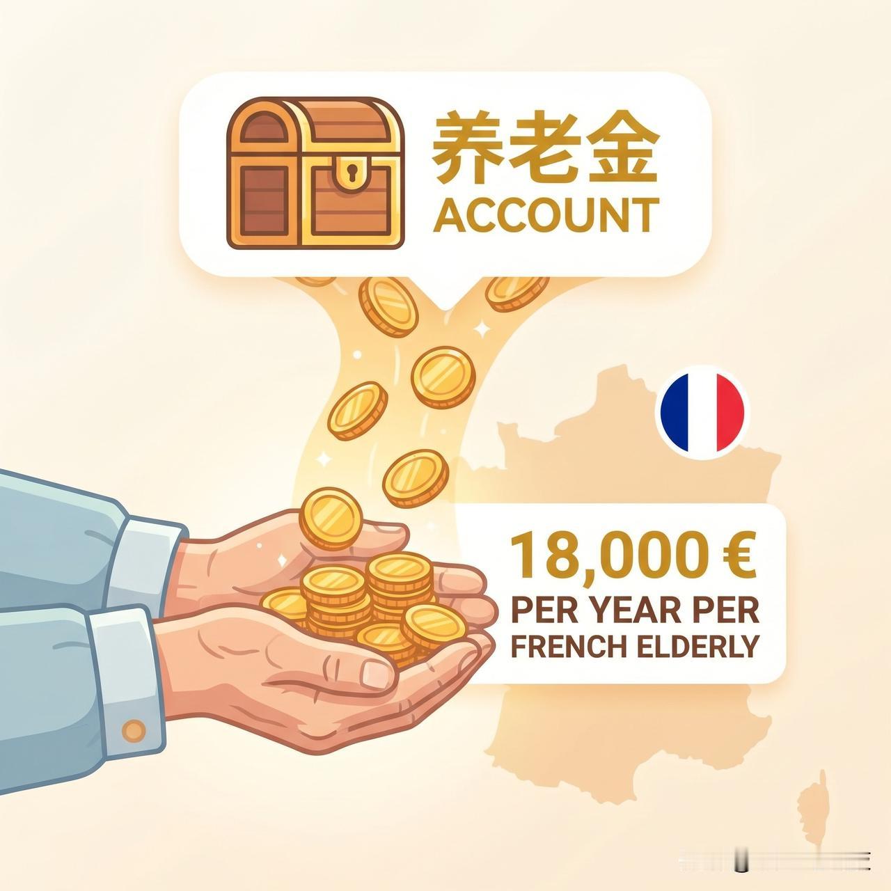 平均每个法国老人一年能领1.8万欧元养老金，而我还在为下个月房租发愁...

法