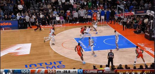 哈登上篮打铁，彻底葬送比赛，正负值首发里唯一一个负的快船vs独行侠