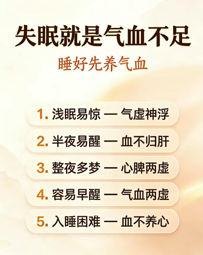 睡不好多是气血亏虚，对照看看你是哪类