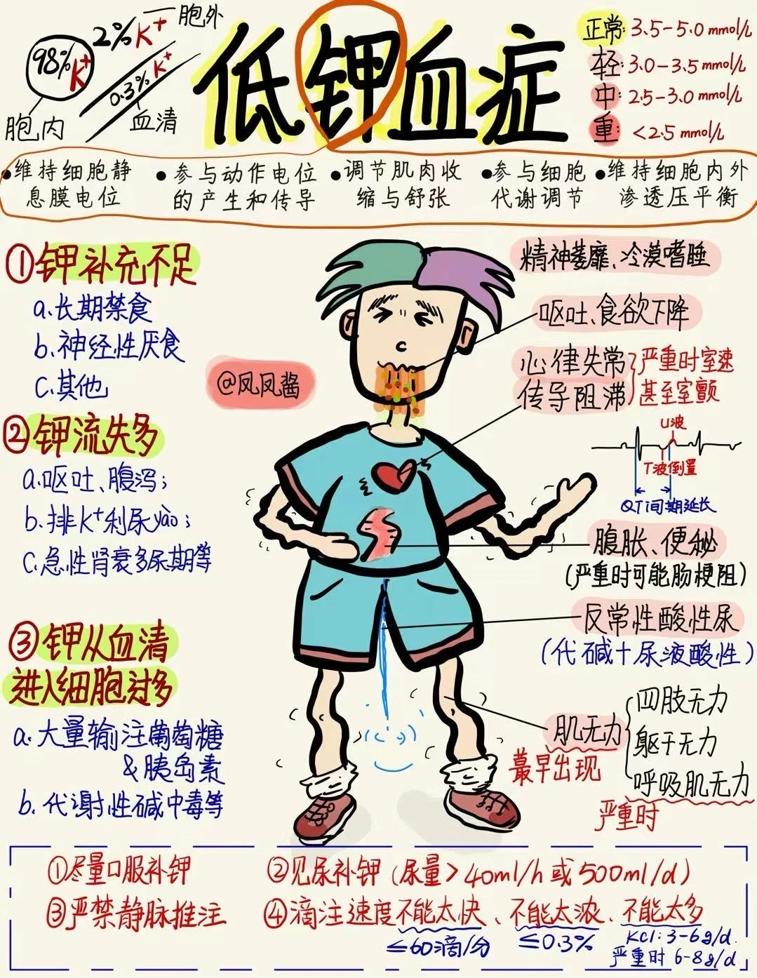 📖 医学生笔记|低钾血症 建议点赞收藏