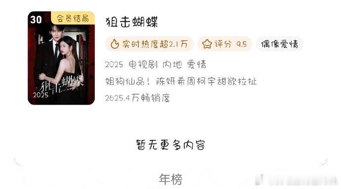 狙击蝴蝶年榜陈妍希周柯宇狙击蝴蝶年榜30  狙击蝴蝶年榜有，咱就说陈妍希周柯宇狙