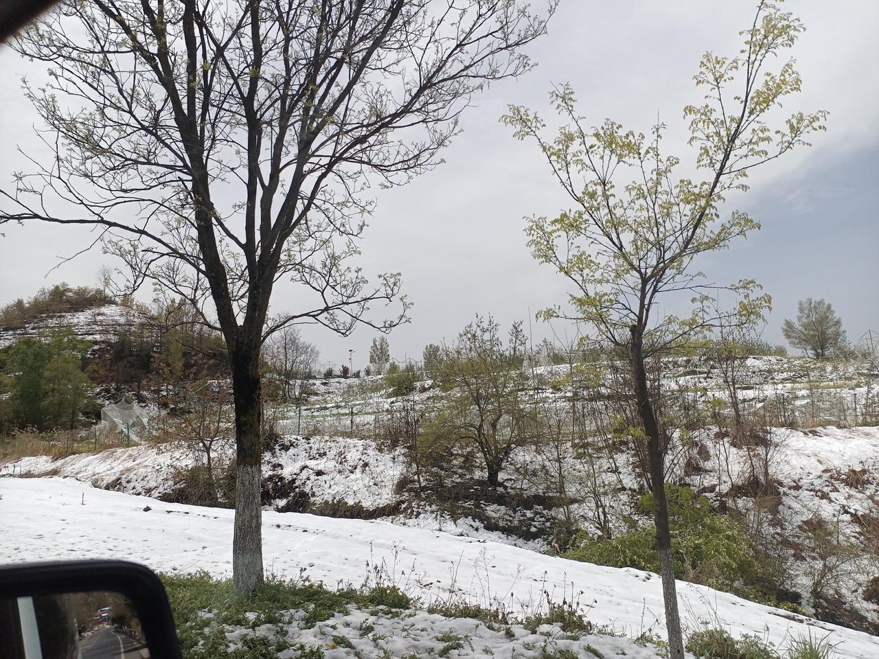 昨天咸阳这片下了一天的雨。
    今天从武功服务区奔黄陵县，路过宜君县，看这片