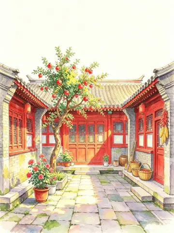灰瓦朱门，老树闲庭，是独属于老北京的烟火韵味。 