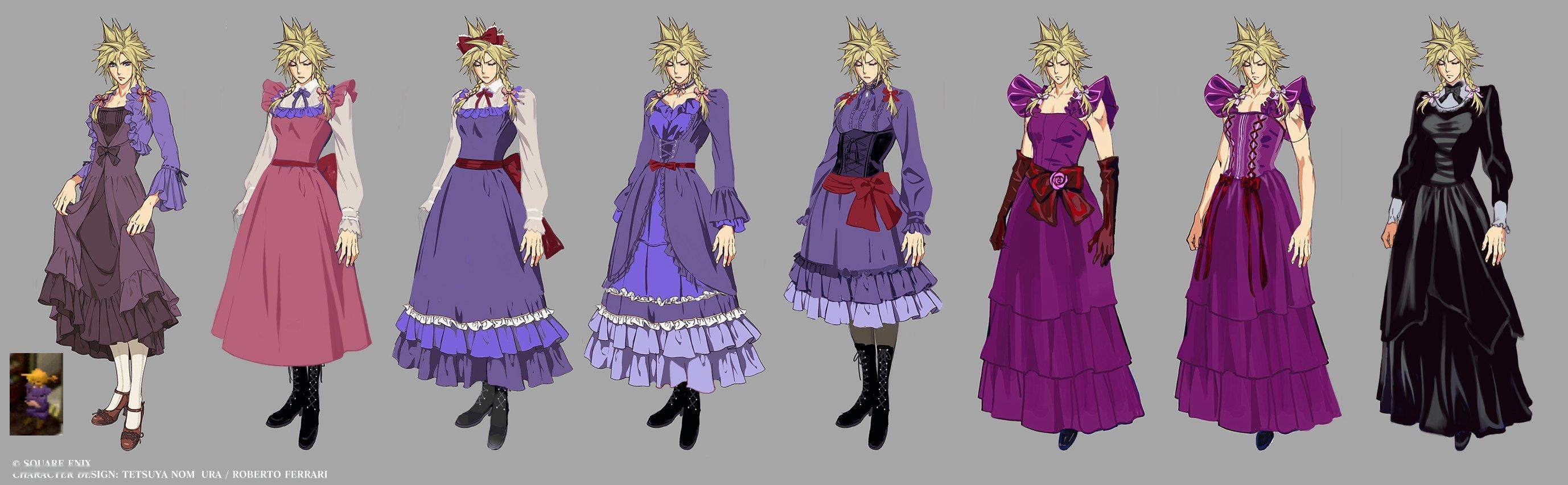 《最终幻想7重制版》克劳德女装礼服 早期概念设计 ​​​