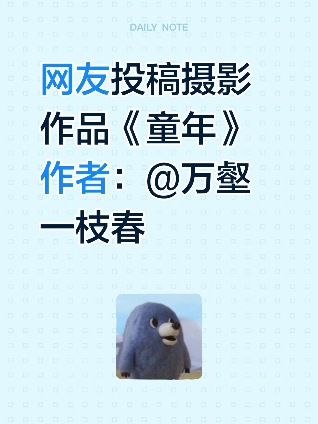 网友投稿摄影作品《童年》
作者：@万壑一枝春
关于童年的有趣回忆 铁路摄影 火车
