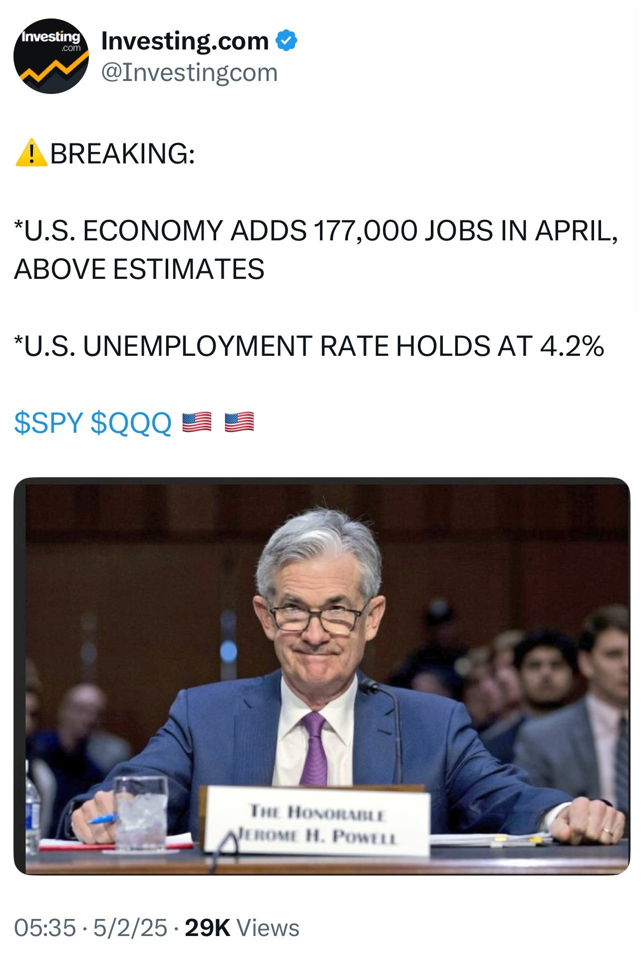 特朗普盼望的降息，近期不可能了。……数据给鲍威尔助力特朗普关税特朗普新政 ​​​