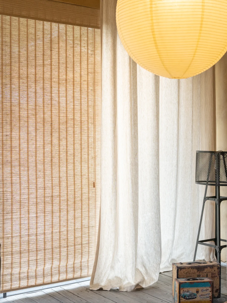 麻布与麻草的相见丨窗帘搭配丨中式侘寂