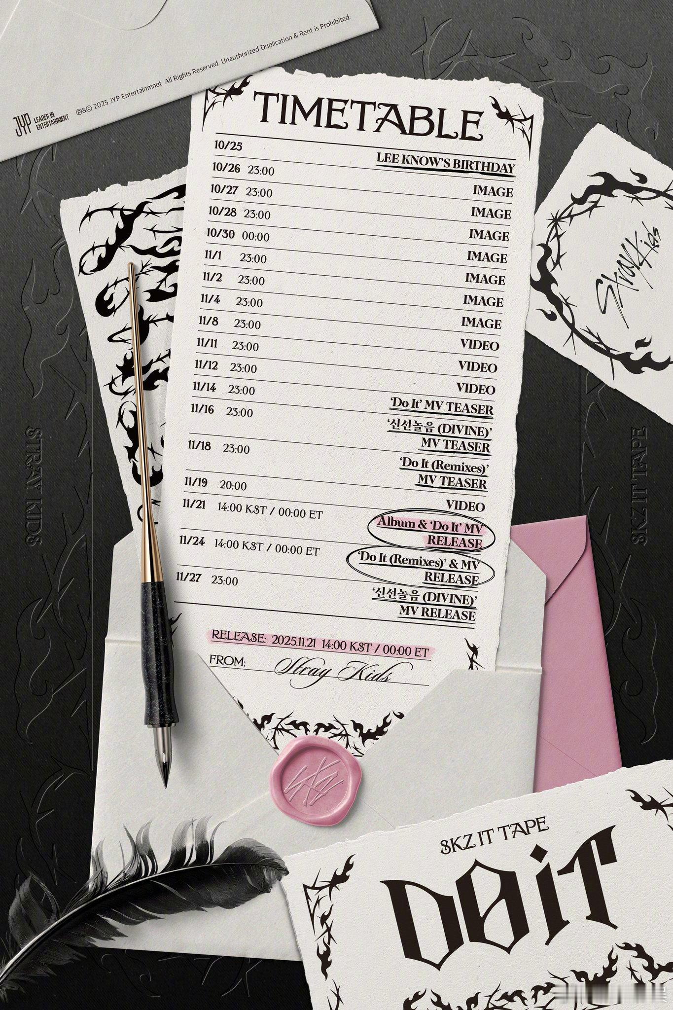 StrayKids回归预告 Stray Kids 《DO IT》 TIMETAB