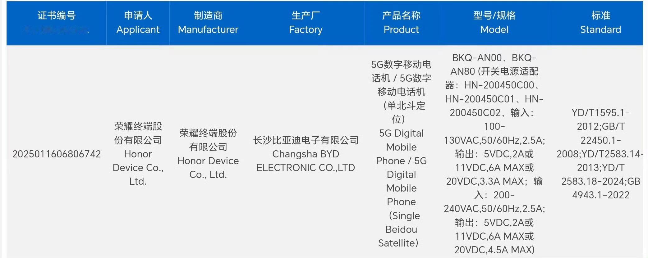 荣耀Magic8入网了，支持90W快充，估计电池容量会有不小的提升。数码闲聊站[