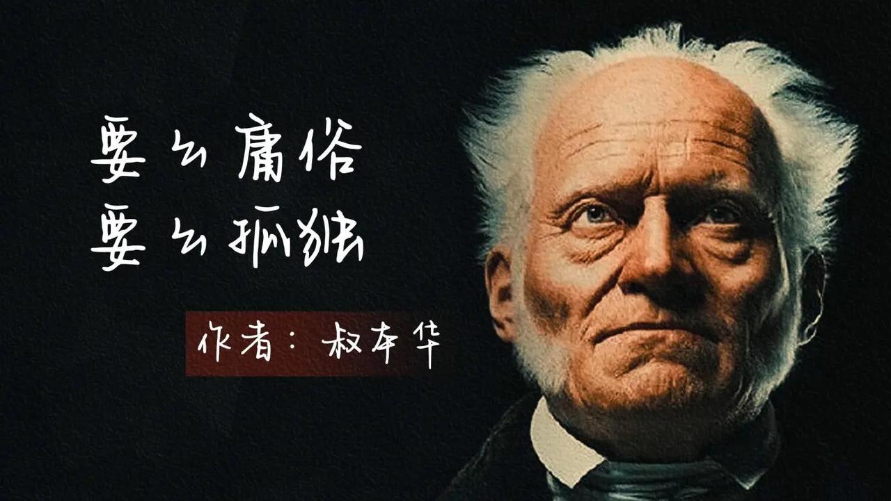 阿图尔·叔本华留下一句戳透半生的话：要么孤独，要么庸俗。

人到四十再读，才猛然