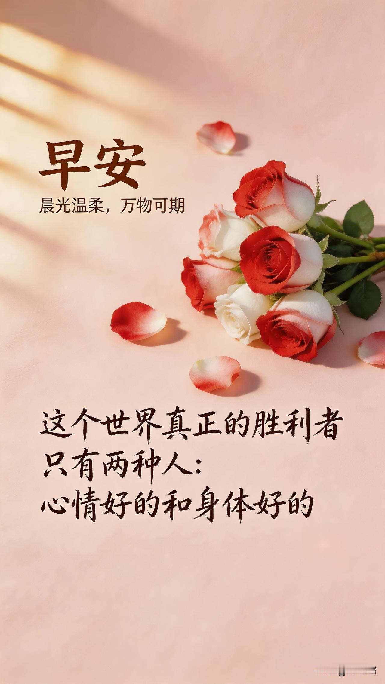 这个世界真正的胜利者只有两种人：心情好的和身体好的。[祈祷]钱也好，名也好，权也