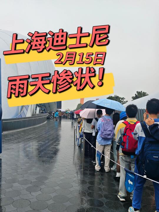 上海迪士尼2🈷️15日雨天惨状！真遭罪了😢