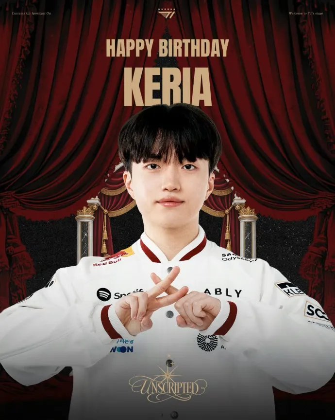 英雄联盟[超话]T1出征S16定妆照英雄联盟S16今天是Keria的生日，小K生