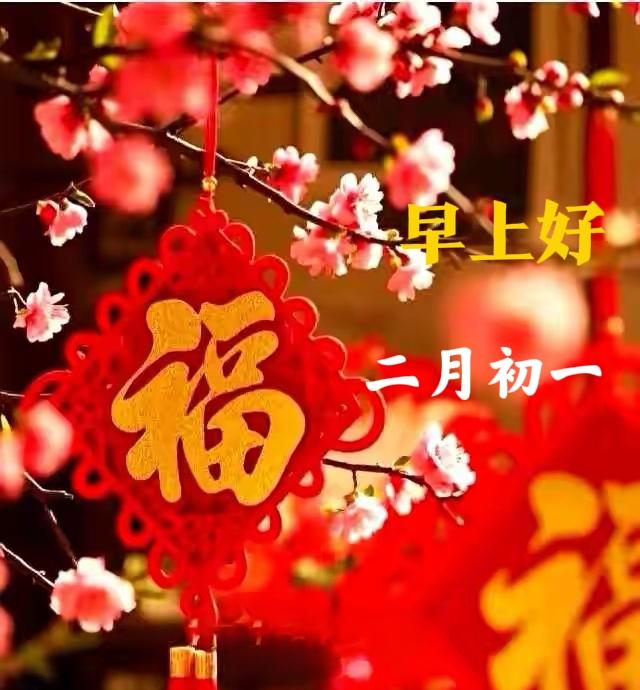 二月伊始，新年福泽盈满，早安吉祥！🌸💰🎉新年的福气如雪花般纷纷扬扬地飘落。