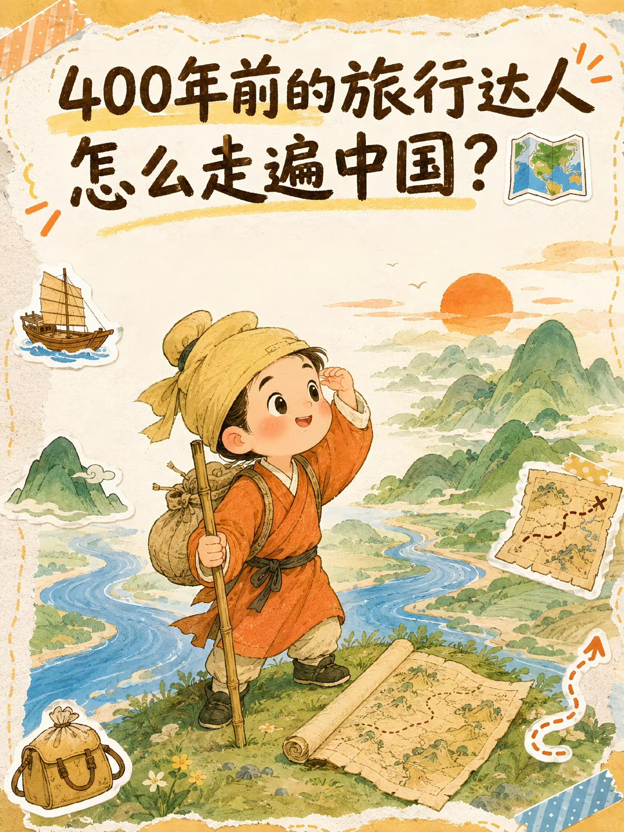 400年前的硬核旅行家徐霞客，靠双脚走遍大半个中国
 
在没有高铁、没有GPS的