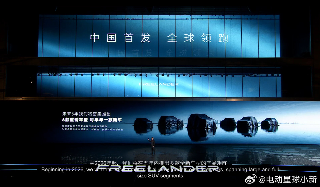 重要的来了，FREELANDER神行者宣布，自2026年起会在5年内推出6款产品