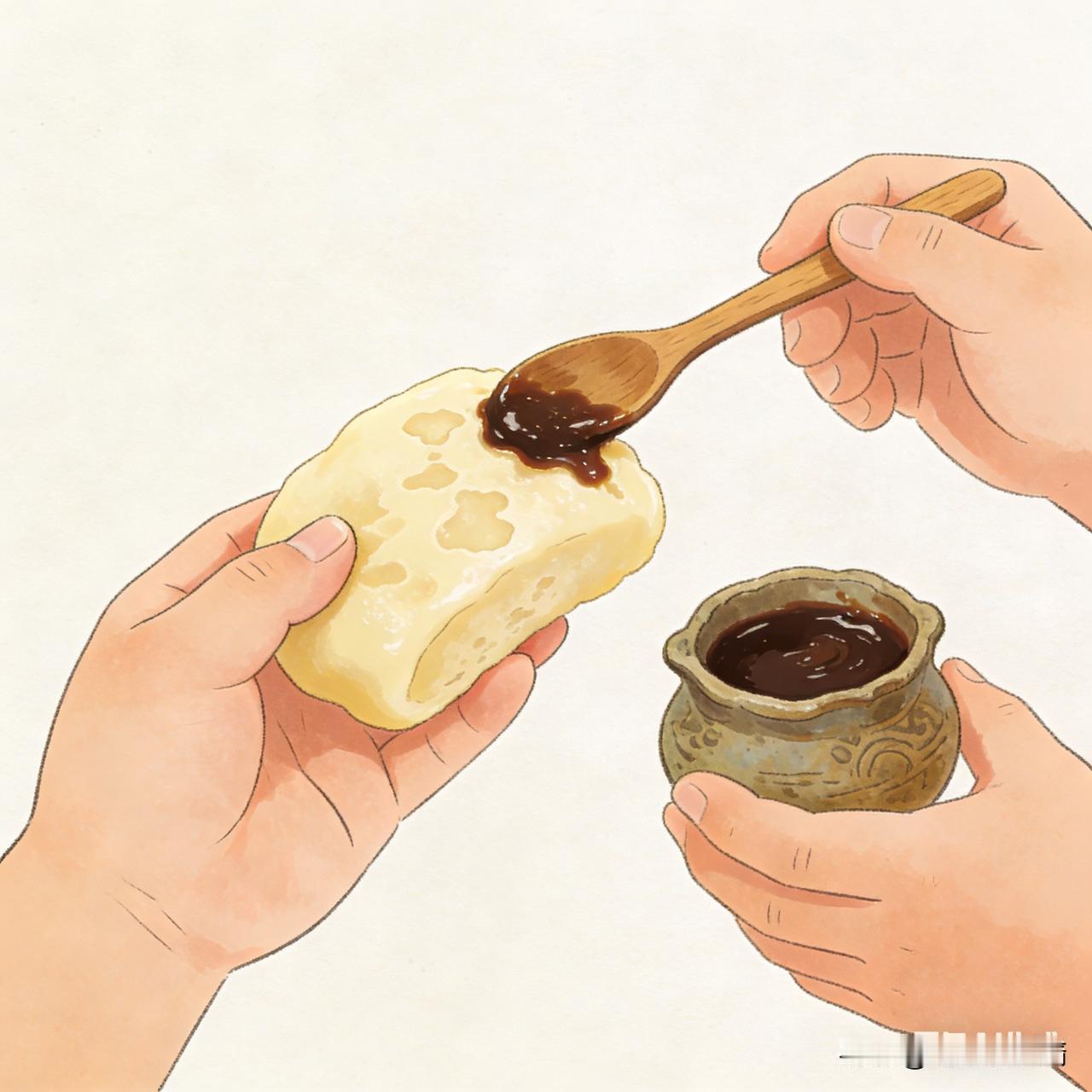 昆明人把老酱蜂蜜卤腐等涂到馒头饵块上说是tá，是哪个字？
是“踏”吗？显然不是