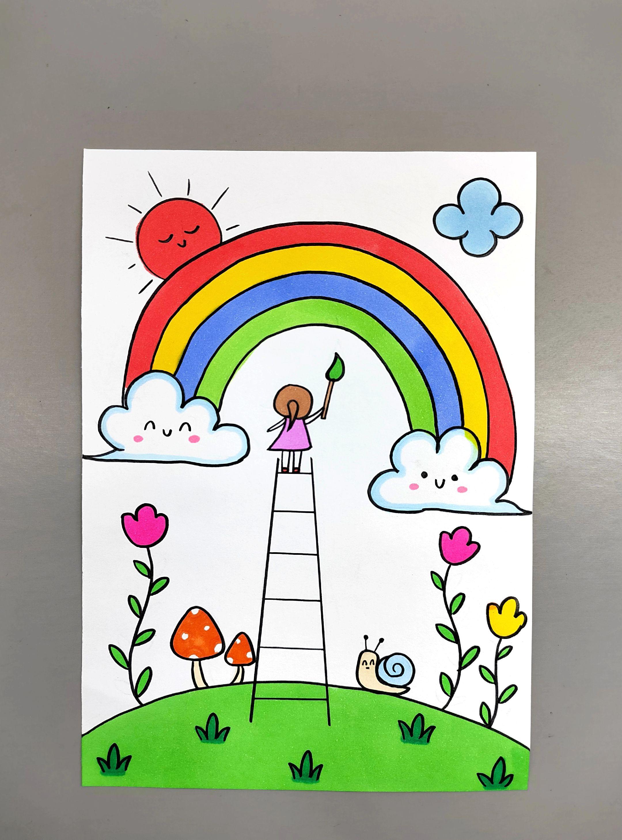 一起来画一道美丽的彩虹吧，简单易学