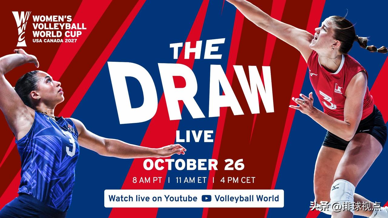 【2027女排世界杯抽签倒计时】
🏆 THE DRAW IS COMING! 