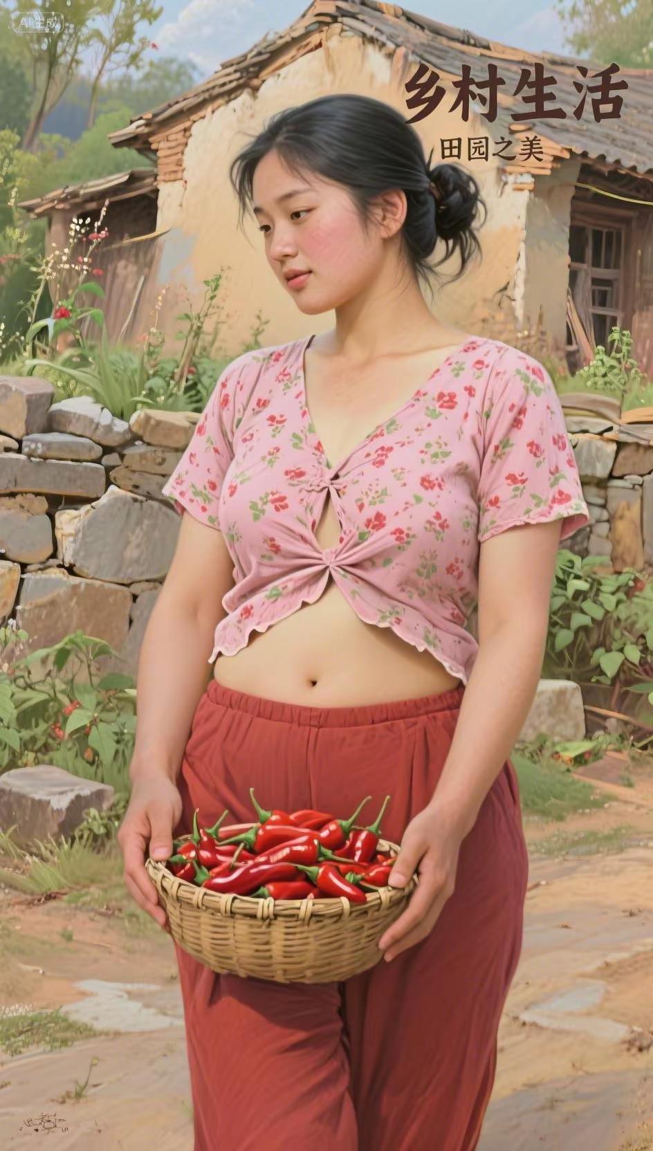 油画乡村田园生活
