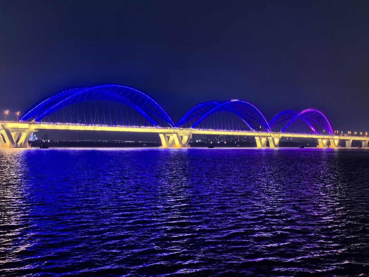 【夜幕中的九堡大桥】