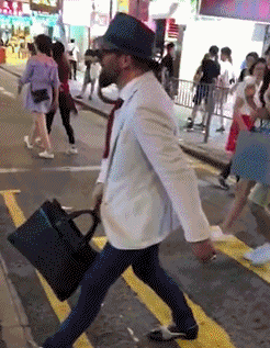 人行道静止艺术 