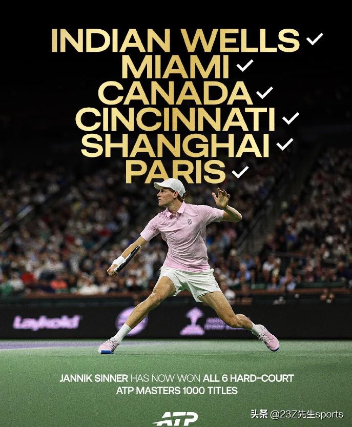 ATP1000印第安维尔斯大师赛男单决赛，辛纳 以7-6(6) 7-6(4)击败