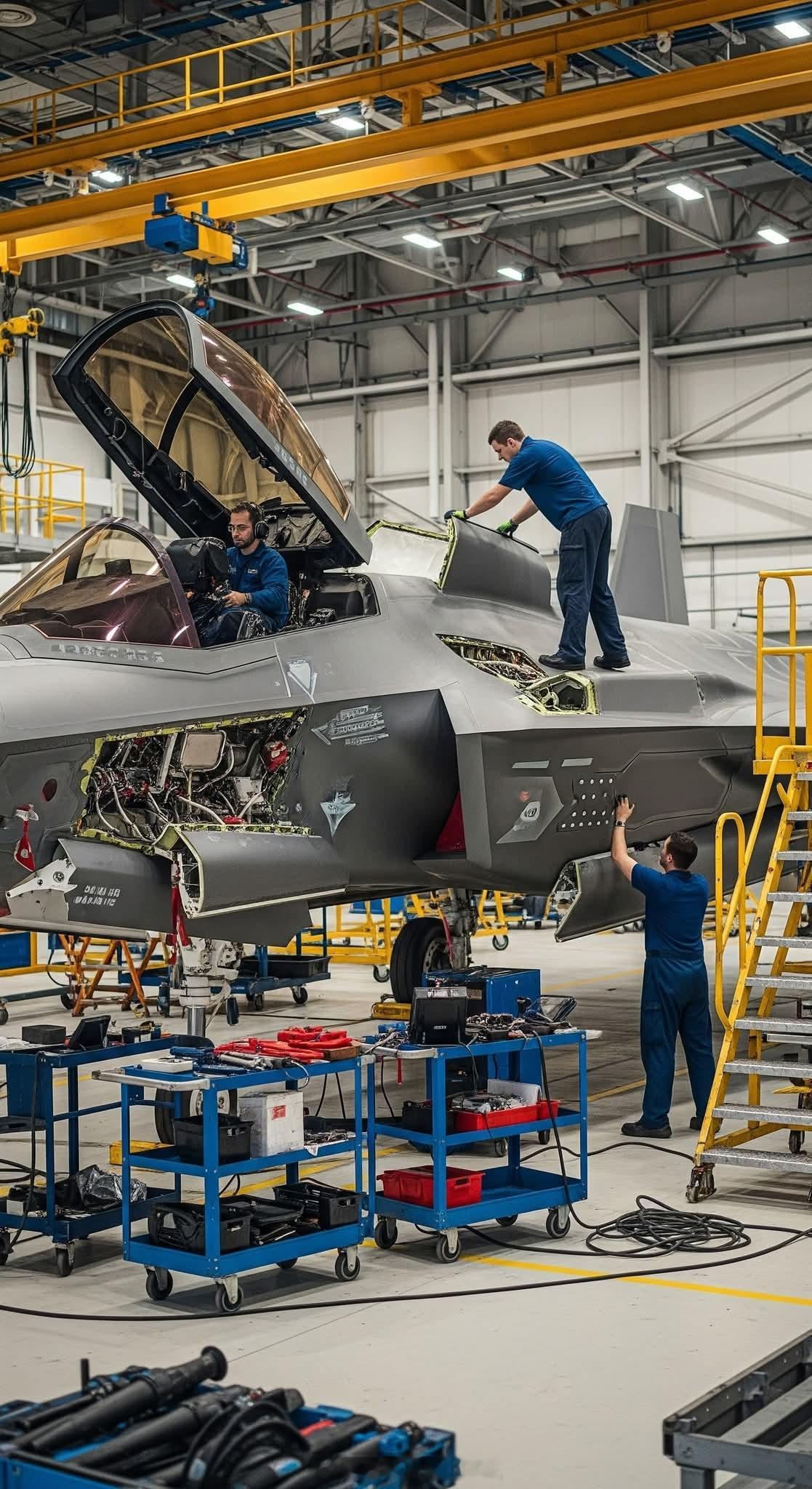 敌机F-35在维护之中。 ​​​