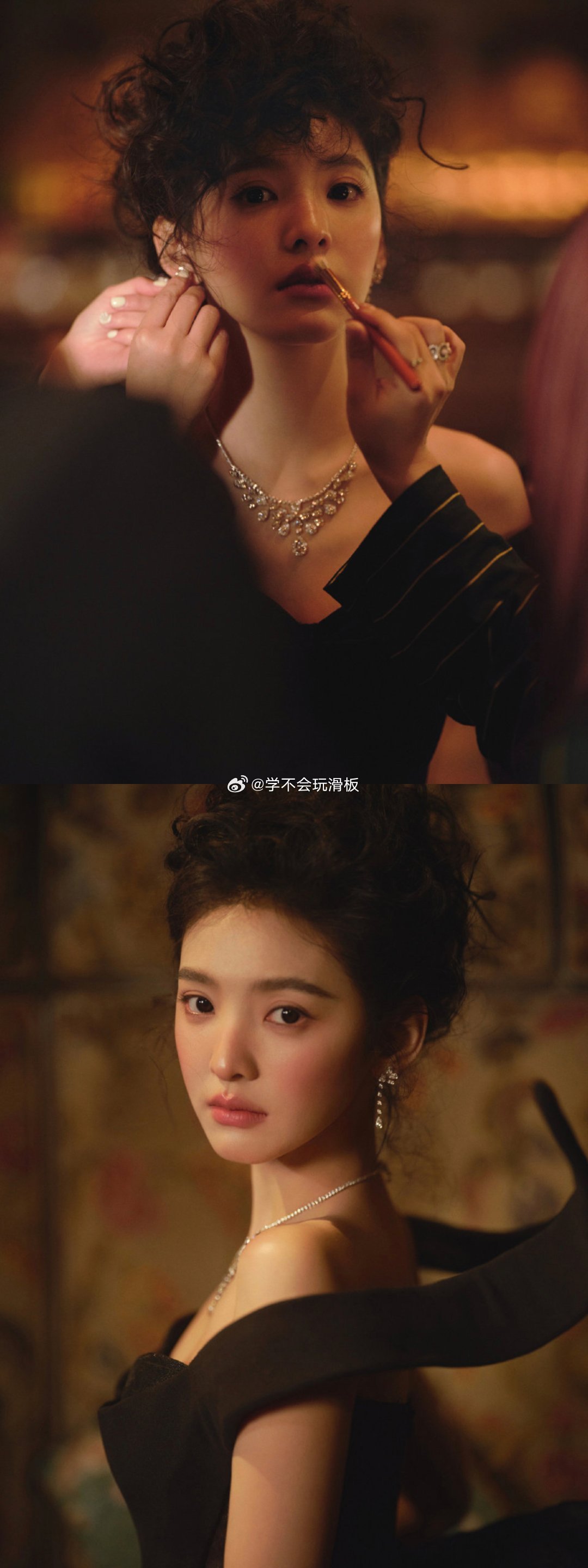 章若楠微博之夜出图有些图认不出来的程度，腮红➕眼线➕睫毛，只能看到满脸的腮红和突