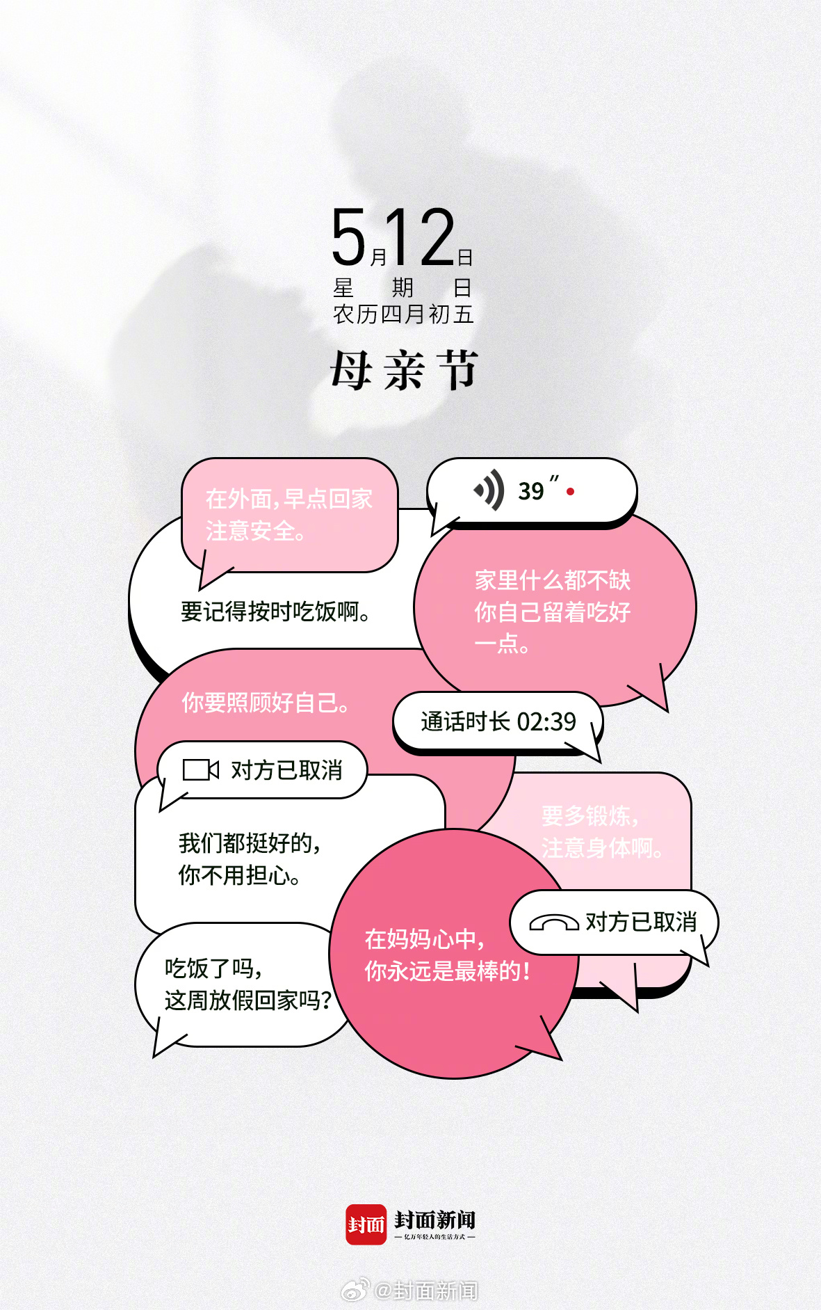 #小封日历# 今天母亲节，但#她是妈妈也是自己#！别忘了那句：妈妈我爱你！[康乃