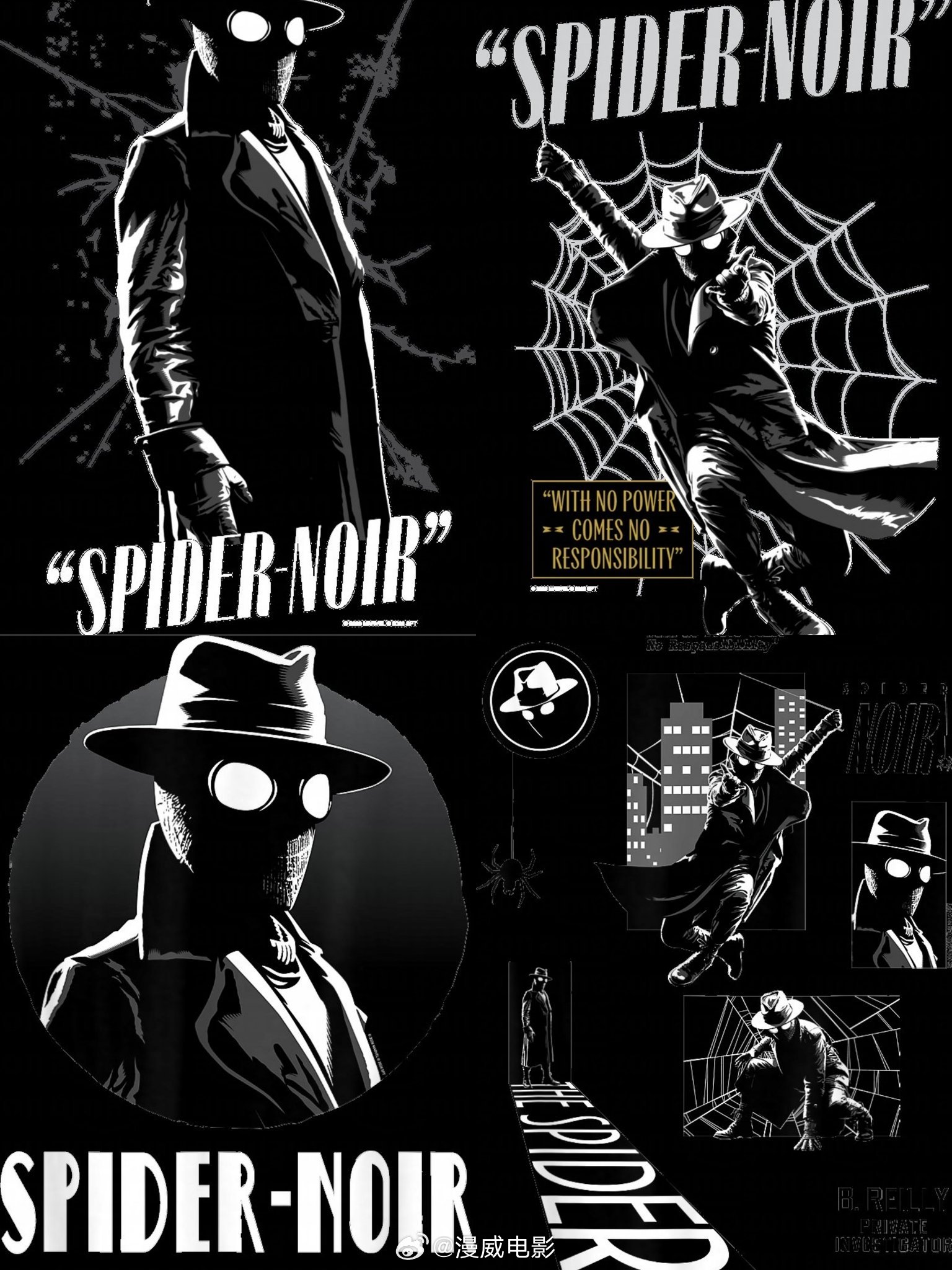 一些真人剧集《暗影蜘蛛侠》的艺术概念图，该剧定档在5月27日播出，尼古拉斯·凯奇