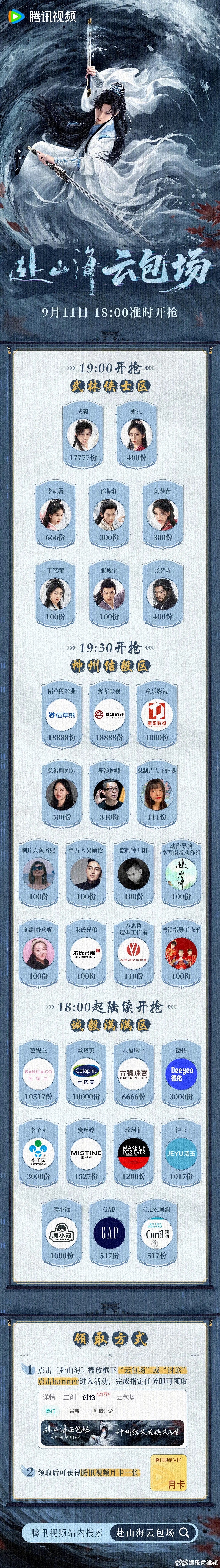 这就是大男主的排面吗[求饶]赴山海腾讯主创云包场加码来了，成毅有17777份！真
