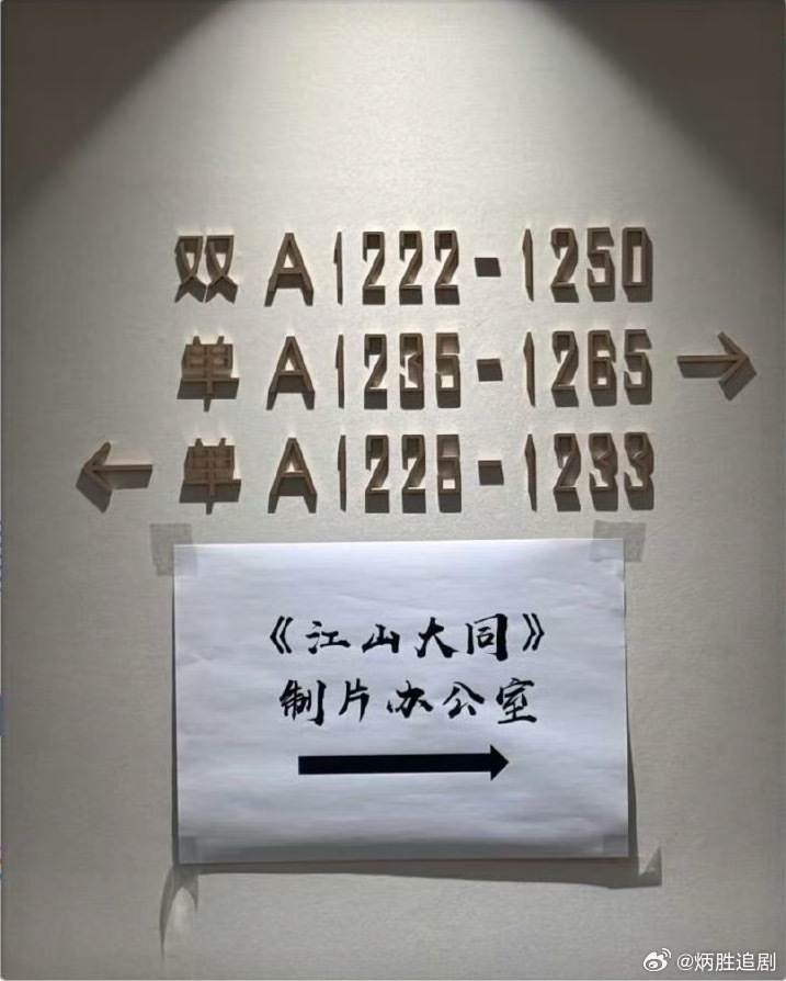 横店某酒店《江山大同》制片办公室已经开始办公了，演员们月底陆续进组。网传阵容有杨