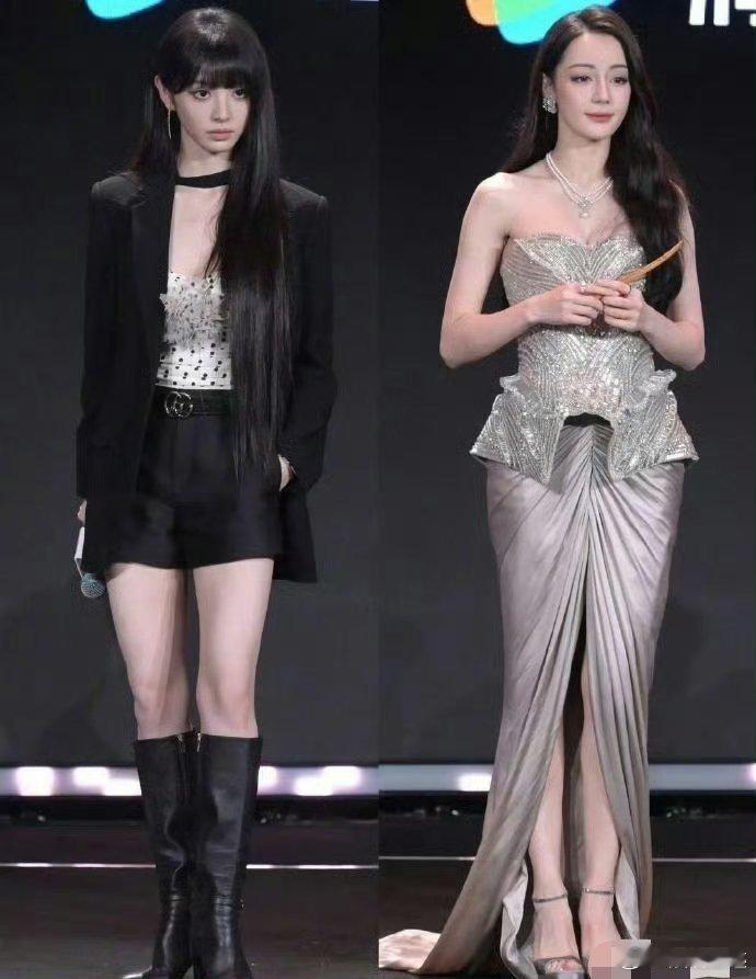 田曦薇底子也不差啊！但是站在迪丽热巴面前怎么就。。。 