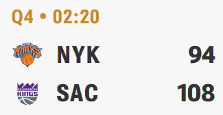 即便布朗森开场崴脚伤退，国王赢尼克斯还是...国王已经三连胜（火湖尼），今天西部