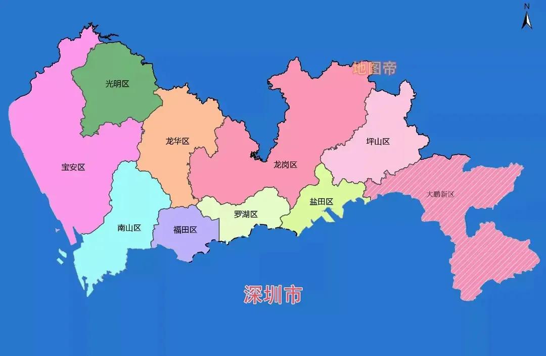 深圳与天津不管是从地图上看，还是面积，人口的流出情况，两个恰好相反，虽然都是左海