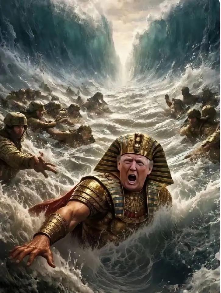 伊朗媒体这张《带着大兵去游泳》的图也太会扎心了吧🤣！明着讽刺美国派舰队威慑的架