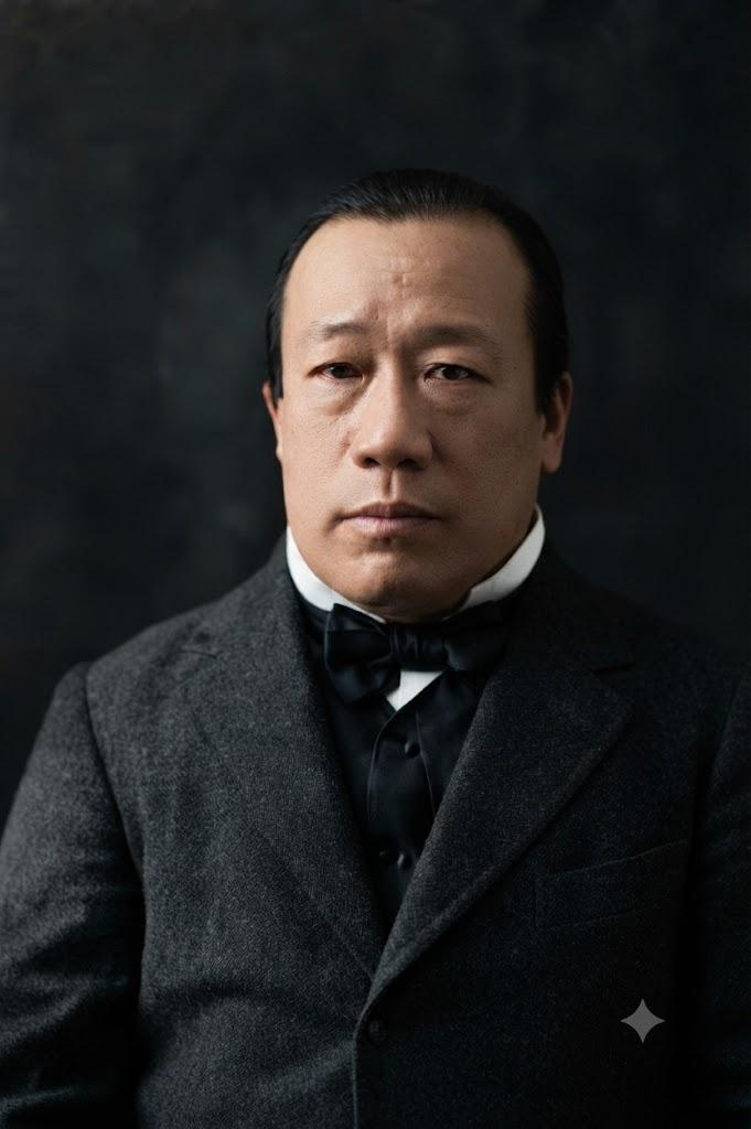 这张照片的主角是肃亲王爱新觉罗·善耆——晚清“铁帽子王”，川岛芳子的父亲。照片中