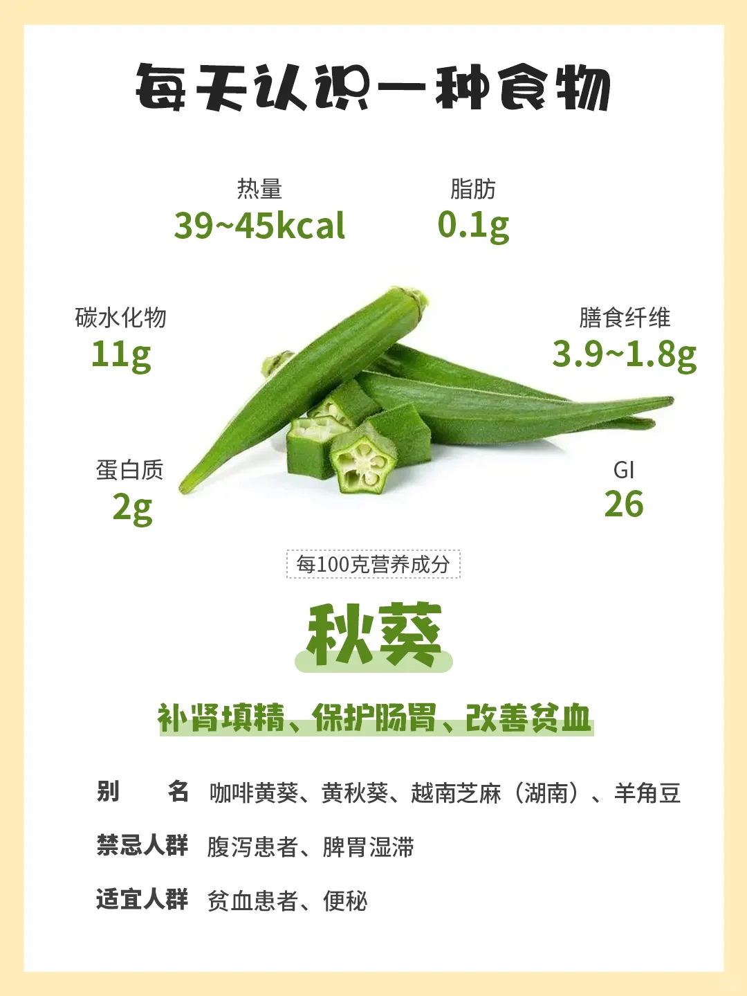 每天认识一种食物93｜秋葵