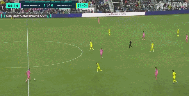 梅西传球，贝尔特拉梅头球攻门太正了迈阿密国际vs纳什维尔