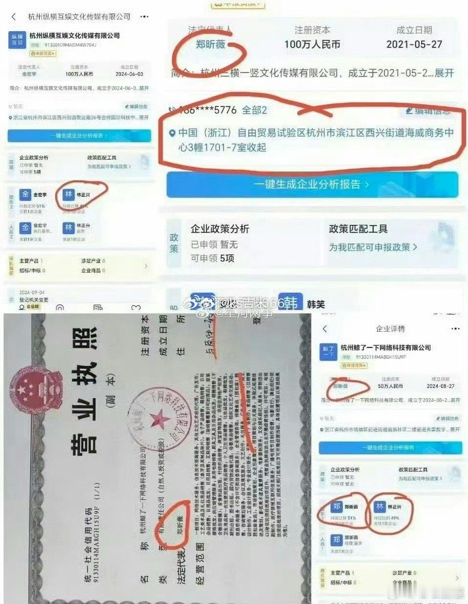 刘二狗签约辛选实锤，刘二狗所在的卖货公司和辛选纵横娱乐的法人都是郑昕薇，据说是伽